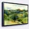 Designart - Green Mountains Watercolor - Landscape Painting Canvas Print in Black Frame